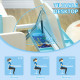 Kids Desk and Chair Set, with Storage Shelves, Washable Cover, for Ages 3-12 Years - Blue