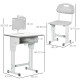 Kids Adjustable Desk and Chair Set, Book Stand, Pen Slot - Grey