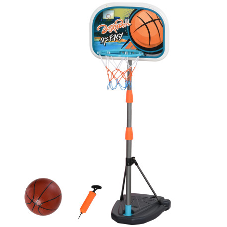 Kids Basketball Hoop and Stand Portable Basketball Stand Set w/ Ball Pump Netting Backboard Adjustable Height from 126 cm to 158