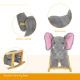 Kids Children Rocking Horse Plush Ride on Animal Wooden Riding Traditional Rocker Gift w/32 nursery rhymes (Grey Elephant)