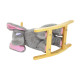 Kids Children Rocking Horse Plush Ride on Animal Wooden Riding Traditional Rocker Gift w/32 nursery rhymes (Grey Elephant)