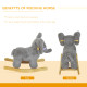 Kids Children Rocking Horse Plush Ride on Animal Wooden Riding Traditional Rocker Gift w/32 nursery rhymes (Grey Elephant)