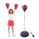 Training Boxing Punch Ball Set 125-145H x Φ43cm with Gloves Air Pump, 4-Position Adjustable Height Freestanding Boxing Speed Bal