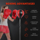 Training Boxing Punch Ball Set 125-145H x Φ43cm with Gloves Air Pump, 4-Position Adjustable Height Freestanding Boxing Speed Bal