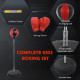 Training Boxing Punch Ball Set 125-145H x Φ43cm with Gloves Air Pump, 4-Position Adjustable Height Freestanding Boxing Speed Bal