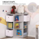 Kids Bookcase, 3 Tier Toy Organiser Storage Unit BookShelf with 3 Non-woven Fabric Drawers, Anti-tip Device, for Bedroom, Childr