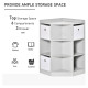 Kids Bookcase, 3 Tier Toy Organiser Storage Unit BookShelf with 3 Non-woven Fabric Drawers, Anti-tip Device, for Bedroom, Childr