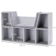 Kids Bookcase Shelf Storage Cabinet Unit, Living Room Sideboard w/ Six Compartments for Toys, Books - Grey