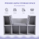 Kids Bookcase Shelf Storage Cabinet Unit, Living Room Sideboard w/ Six Compartments for Toys, Books - Grey