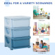 Kids Storage Units with 3 Drawers 3 Tier Chest Vertical Dresser Tower Toy Organizer for Nursery Playroom Kindergarten Blue