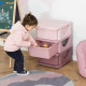 Kids Storage Units with 3 Drawers 3 Tier Chest Vertical Dresser Tower Toy Organizer for Nursery Playroom Kindergarten Pink