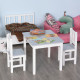 Kids Table and Chair Set 3 Pieces Toddler Preschoolers Desk with 2 Chairs for Indoor Study Rest Snack Time Grey