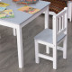 Kids Table and Chair Set 3 Pieces Toddler Preschoolers Desk with 2 Chairs for Indoor Study Rest Snack Time Grey