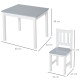 Kids Table and Chair Set 3 Pieces Toddler Preschoolers Desk with 2 Chairs for Indoor Study Rest Snack Time Grey