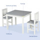 Kids Table and Chair Set 3 Pieces Toddler Preschoolers Desk with 2 Chairs for Indoor Study Rest Snack Time Grey