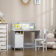 Kids Table and Chair Set w/ Whiteboard - Grey