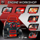 Kids Truck Engine Toy Set, Toddler Educational Car Service Station Playset, Take Apart Workshop, w/ RC Car Key, Steering wheel, 