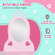 Kids Vanity Table &amp; Stool Girls Dressing Set Make Up Desk Chair Dresser Play Set with Mirror Pink