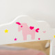 Kids Vanity Table &amp; Stool Girls Dressing Set Make Up Desk Chair Dresser Play Set with Rotatable Mirrors Drawer Star &amp; Heart Patt