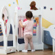 Kids Clothes Rail Wooden Hanging Rack with Storage Shelves Children Garment Freestanding Wardrobe for 3-8 Years Toddler, White