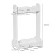 Kids Clothes Rail Wooden Hanging Rack with Storage Shelves Children Garment Freestanding Wardrobe for 3-8 Years Toddler, White