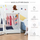 Kids Clothes Rail Wooden Hanging Rack with Storage Shelves Children Garment Freestanding Wardrobe for 3-8 Years Toddler, White