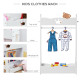 Kids Clothes Rail Wooden Hanging Rack with Storage Shelves Children Garment Freestanding Wardrobe for 3-8 Years Toddler, White