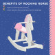 Kids Rocking Horse, with Handlebar, Foot Pedal - Pink