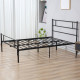 King Metal Bed Frame Solid Bedstead Base with Headboard and Footboard, Metal Slat Support and Underbed Storage Space, Bedroom Fu