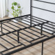 King Metal Bed Frame Solid Bedstead Base with Headboard and Footboard, Metal Slat Support and Underbed Storage Space, Bedroom Fu