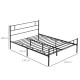 King Metal Bed Frame Solid Bedstead Base with Headboard and Footboard, Metal Slat Support and Underbed Storage Space, Bedroom Fu