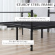 King Metal Bed Frame Solid Bedstead Base with Headboard and Footboard, Metal Slat Support and Underbed Storage Space, Bedroom Fu