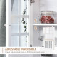 Freestanding Kitchen Cupboard, Storage Cabinet with Doors and Adjustable Shelves, Counter Top, Grid Glass Doors, 80L x 37W x 183