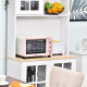 Freestanding Kitchen Cupboard, Storage Cabinet with Doors and Adjustable Shelves, Counter Top, Grid Glass Doors, 80L x 37W x 183
