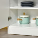 Kitchen Cupboard with 6-tier Shelving, Freestanding Storage Cabinet, Pantry Cupboard with 3 Open Compartments and Double-door Ca