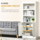 Kitchen Cupboard with 6-tier Shelving, Freestanding Storage Cabinet, Pantry Cupboard with 3 Open Compartments and Double-door Ca
