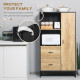 Kitchen Cupboard, Freestanding Storage Cabinet with Soft Close Door, Microwave Stand with Adjustable Shelves and Drawers,  for L
