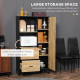 Kitchen Cupboard, Freestanding Storage Cabinet with Soft Close Door, Microwave Stand with Adjustable Shelves and Drawers,  for L