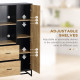 Kitchen Cupboard, Freestanding Storage Cabinet with Soft Close Door, Microwave Stand with Adjustable Shelves and Drawers,  for L
