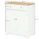 Kitchen Floor Cabinet Side Storage Cupboard Multi-use Sideboard Table with Solid Wood Top, Adjustable Shelf,Drawer for Dining Ro