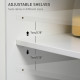 Kitchen Island on Wheels, Mobile Storage Trolley, Rolling Kitchen Cart with Rubber Wood Top, 2-Door Cabinets, 2 Drawers, Adjusta