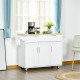 Kitchen Island Utility Cart, with 2 Storage Drawers &amp; Cabinets for Dining Room, White