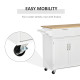 Kitchen Island Utility Cart, with 2 Storage Drawers &amp; Cabinets for Dining Room, White
