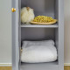 kleankin Bathroom Floor Storage Cabinet with 3 Tier Shelf and Cupboard with Door, Free Standing Linen Tower, Tall Slim Side Orga