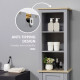 kleankin Bathroom Floor Storage Cabinet with 3 Tier Shelf and Cupboard with Door, Free Standing Linen Tower, Tall Slim Side Orga