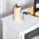 kleankin Bathroom Floor Cabinet, Freestanding Kitchen Cupboard with 2 Drawers, Adjustable Shelves and Tempered Glass Door, Woode