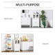kleankin Bathroom Floor Cabinet, Freestanding Kitchen Cupboard with 2 Drawers, Adjustable Shelves and Tempered Glass Door, Woode