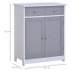 kleankin 75x60cm Freestanding Bathroom Storage Cabinet Unit w/ 2 Drawers Cupboard Adjustable Shelf Metal Handles Traditional Sty
