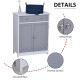 kleankin 75x60cm Freestanding Bathroom Storage Cabinet Unit w/ 2 Drawers Cupboard Adjustable Shelf Metal Handles Traditional Sty