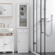 kleankin Bathroom Storage Cabinet with 3-tier Shelf Drawer Door, Floor Cabinet Free Standing Tall Slim Side Organizer Shelves, W